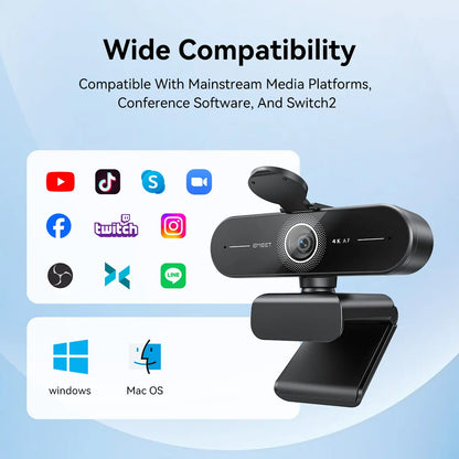 EMEET C60E 4K Webcam for PC & Laptop
